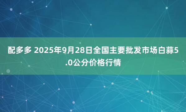 配多多 2025年9月28日全国主要批发市场白蒜5.0公分价格行情