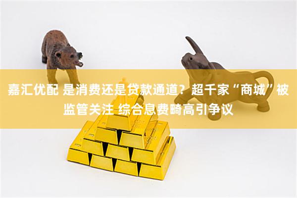 嘉汇优配 是消费还是贷款通道?超千家“商城”被监管关注 综合息费畸高引争议